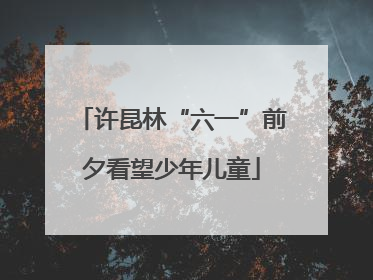 许昆林“六一”前夕看望少年儿童