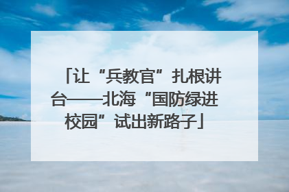 让“兵教官”扎根讲台——北海“国防绿进校园”试出新路子