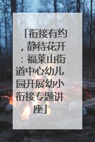 衔接有约，静待花开：福莱山街道中心幼儿园开展幼小衔接专题讲座