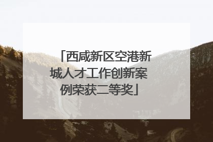 西咸新区空港新城人才工作创新案例荣获二等奖