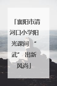 襄阳市清河口小学阳光课间 “武” 出新风尚