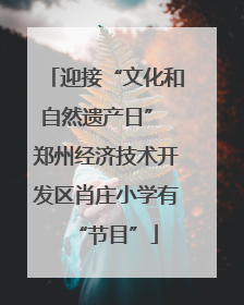 迎接“文化和自然遗产日” 郑州经济技术开发区肖庄小学有“节目”