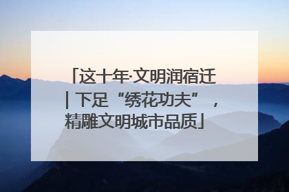 这十年·文明润宿迁｜下足“绣花功夫”，精雕文明城市品质