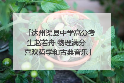 达州渠县中学高分考生赵若舟 物理满分 喜欢哲学和古典音乐