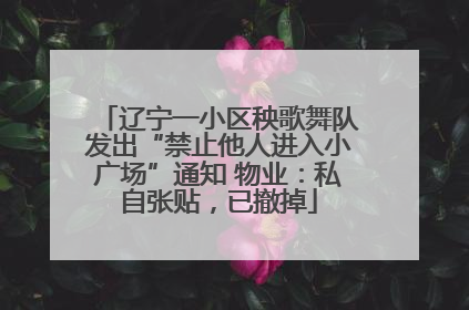 辽宁一小区秧歌舞队发出“禁止他人进入小广场”通知 物业：私自张贴，已撤掉