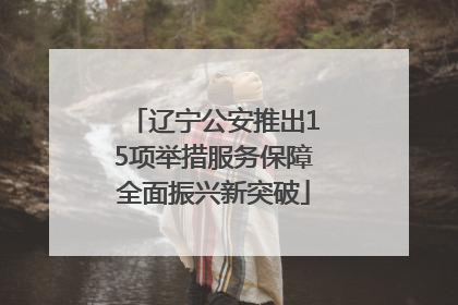 辽宁公安推出15项举措服务保障全面振兴新突破