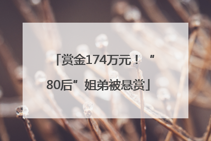 赏金174万元！“80后”姐弟被悬赏