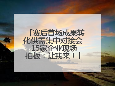 赛后首场成果转化供需集中对接会 15家企业现场拍板：让我来！