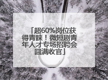 超60%岗位获得青睐！微短剧青年人才专场招聘会圆满收官
