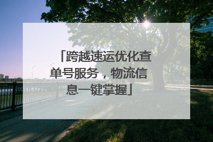 跨越速运优化查单号服务，物流信息一键掌握