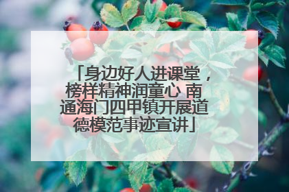 身边好人进课堂，榜样精神润童心 南通海门四甲镇开展道德模范事迹宣讲