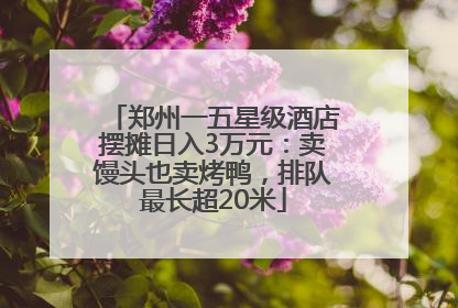郑州一五星级酒店摆摊日入3万元：卖馒头也卖烤鸭，排队最长超20米
