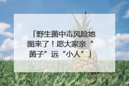 野生菌中毒风险地图来了！愿大家亲“菌子”远“小人”
