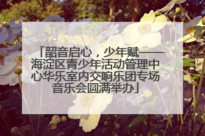 韶音启心，少年赋——海淀区青少年活动管理中心华乐室内交响乐团专场音乐会圆满举办