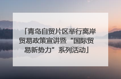 青岛自贸片区举行离岸贸易政策宣讲暨“国际贸易新势力”系列活动