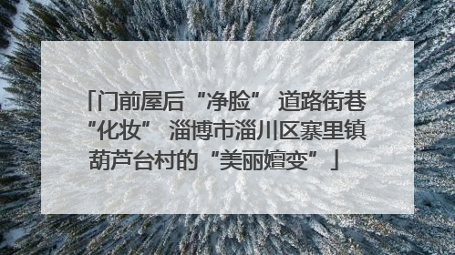 门前屋后“净脸” 道路街巷“化妆” 淄博市淄川区寨里镇葫芦台村的“美丽嬗变”