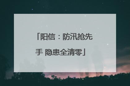 阳信：防汛抢先手 隐患全清零