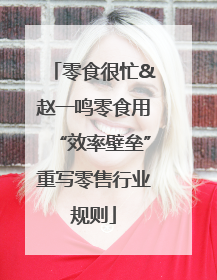 零食很忙&赵一鸣零食用“效率壁垒”重写零售行业规则