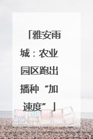 雅安雨城：农业园区跑出播种“加速度”