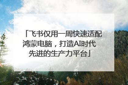 飞书仅用一周快速适配鸿蒙电脑，打造AI时代先进的生产力平台