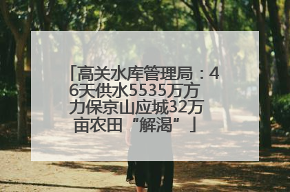 高关水库管理局：46天供水5535万方 力保京山应城32万亩农田“解渴”