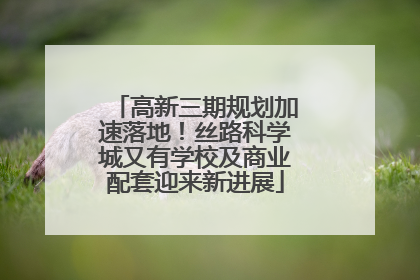 高新三期规划加速落地！丝路科学城又有学校及商业配套迎来新进展