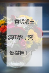 黄晓明主演电影，突然撤档！