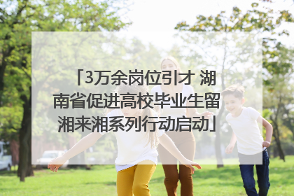 3万余岗位引才 湖南省促进高校毕业生留湘来湘系列行动启动