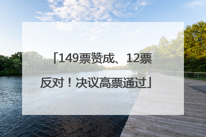 149票赞成、12票反对！决议高票通过