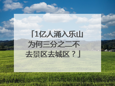 1亿人涌入乐山 为何三分之二不去景区去城区？