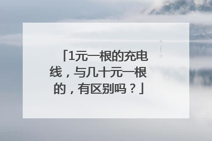 1元一根的充电线，与几十元一根的，有区别吗？