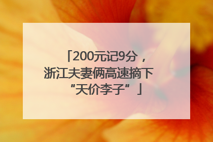 200元记9分，浙江夫妻俩高速摘下“天价李子”