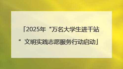 2025年“万名大学生进千站”文明实践志愿服务行动启动