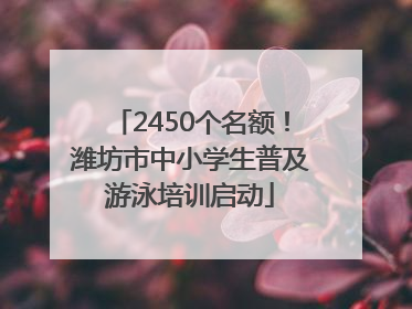2450个名额！潍坊市中小学生普及游泳培训启动