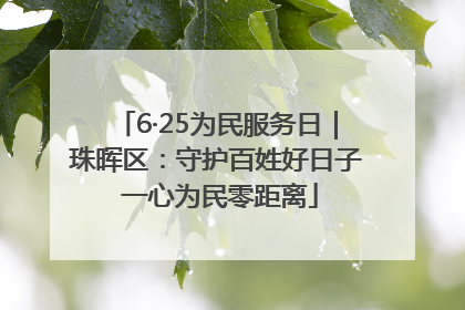 6·25为民服务日｜珠晖区：守护百姓好日子 一心为民零距离