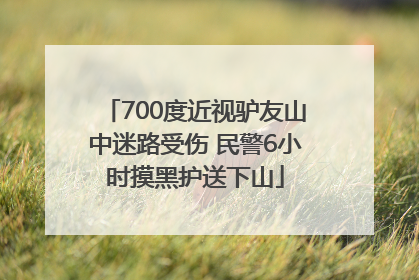 700度近视驴友山中迷路受伤 民警6小时摸黑护送下山