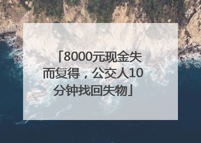8000元现金失而复得，公交人10分钟找回失物