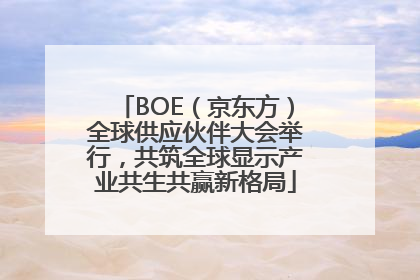 BOE（京东方）全球供应伙伴大会举行，共筑全球显示产业共生共赢新格局